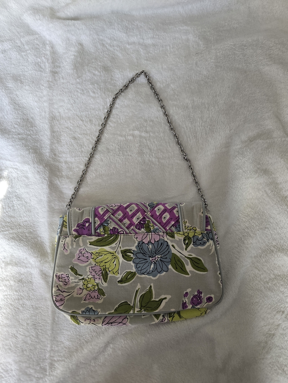 Floral Quilted Crossbody Bag in Purple and Green - Picture 6 of 6